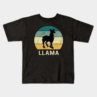 Llama At Sunset A Gift For Llama Lovers Kids T-Shirt